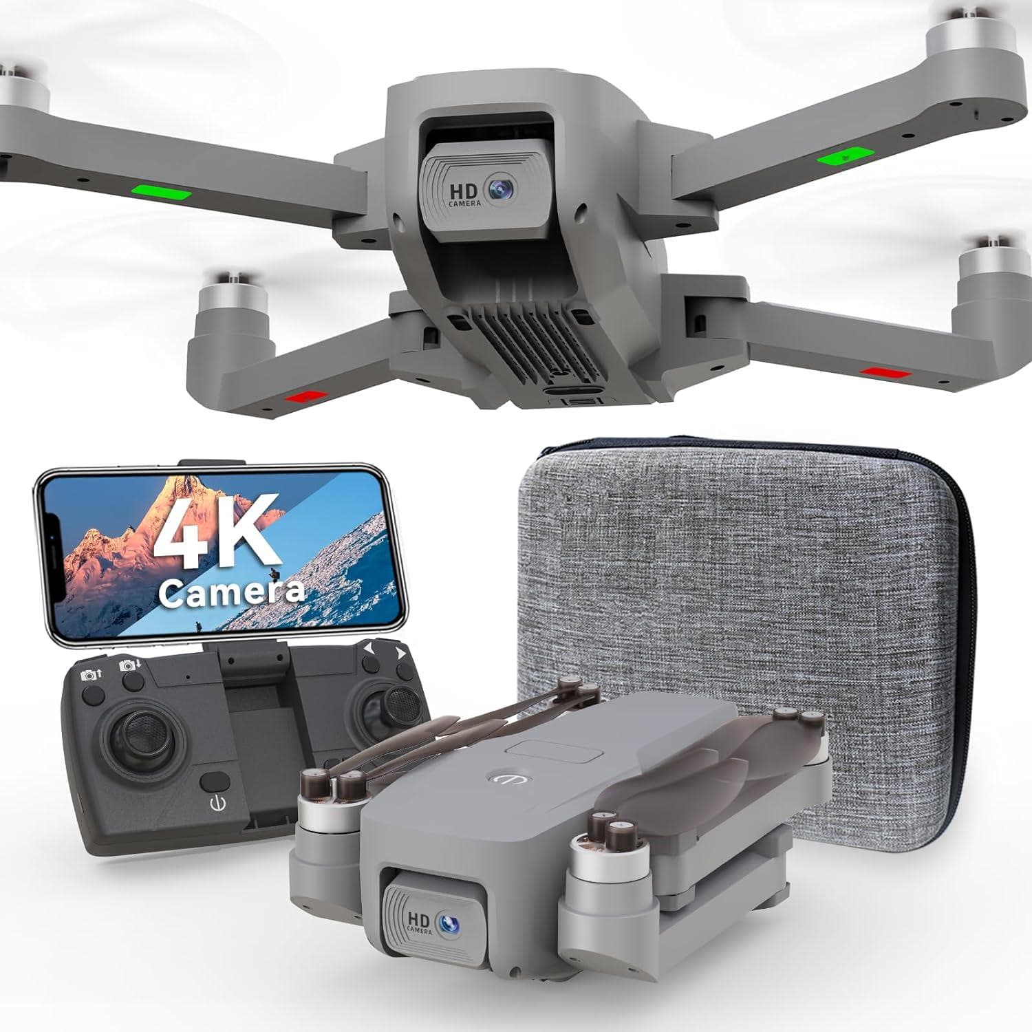 16P-D Brushless Motor Drone: 4K Camera, 5G Wifi, Wind Protection – Perfect Gift for Adults, Mini Foldable Design