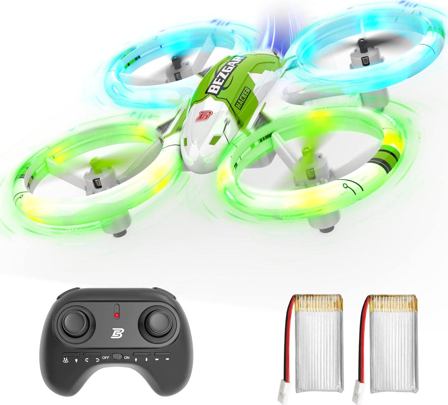 BEZGAR HQ051S Drone for Kids (Upgraded LED Lighting Effect) – Mini Remote Control RC with 3D Flip, Headless Mode, Small Quadcopter Beginners, Gifts Toys Boys and Girls