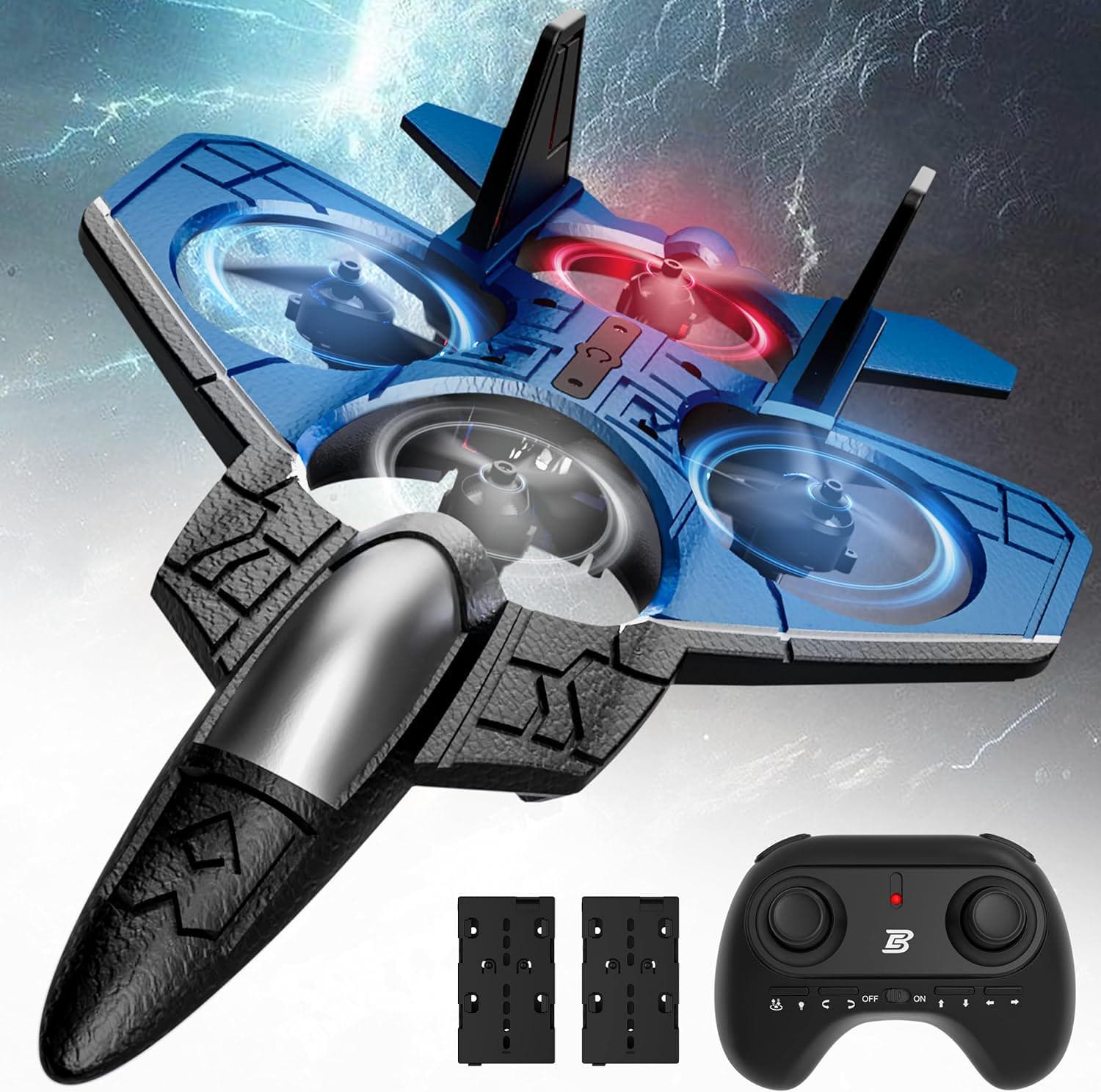 BEZGAR RC Fighter Airplane F-22 Raptor Mini Drone Remote Control Jet Plane Stunt for Adults and Kids Toy with Light Gift Beginner