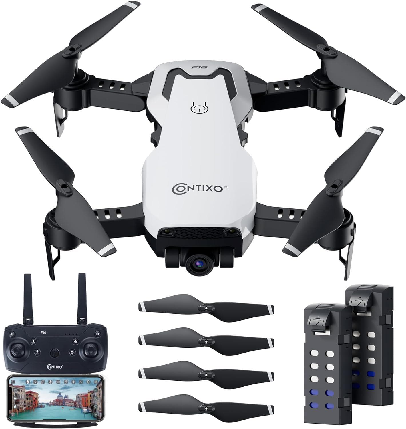 Contixo F16 FPV Drone: Perfect for Kids and Beginners – 1080P HD Camera, Follow Me Mode, Gesture Control