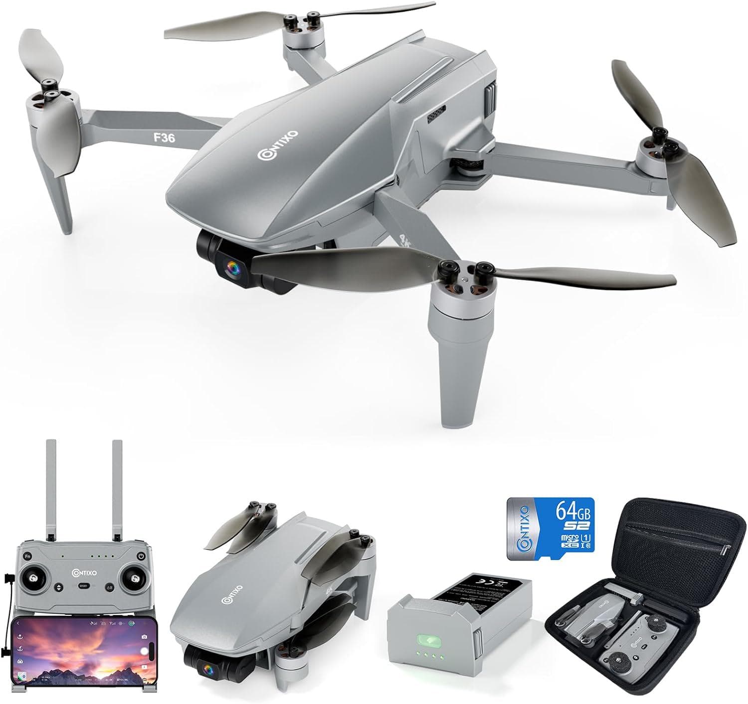 Contixo F36 GPS Drone: 4K Camera, FPV Video, Follow Me – Perfect for Beginners, Long Range Transmission