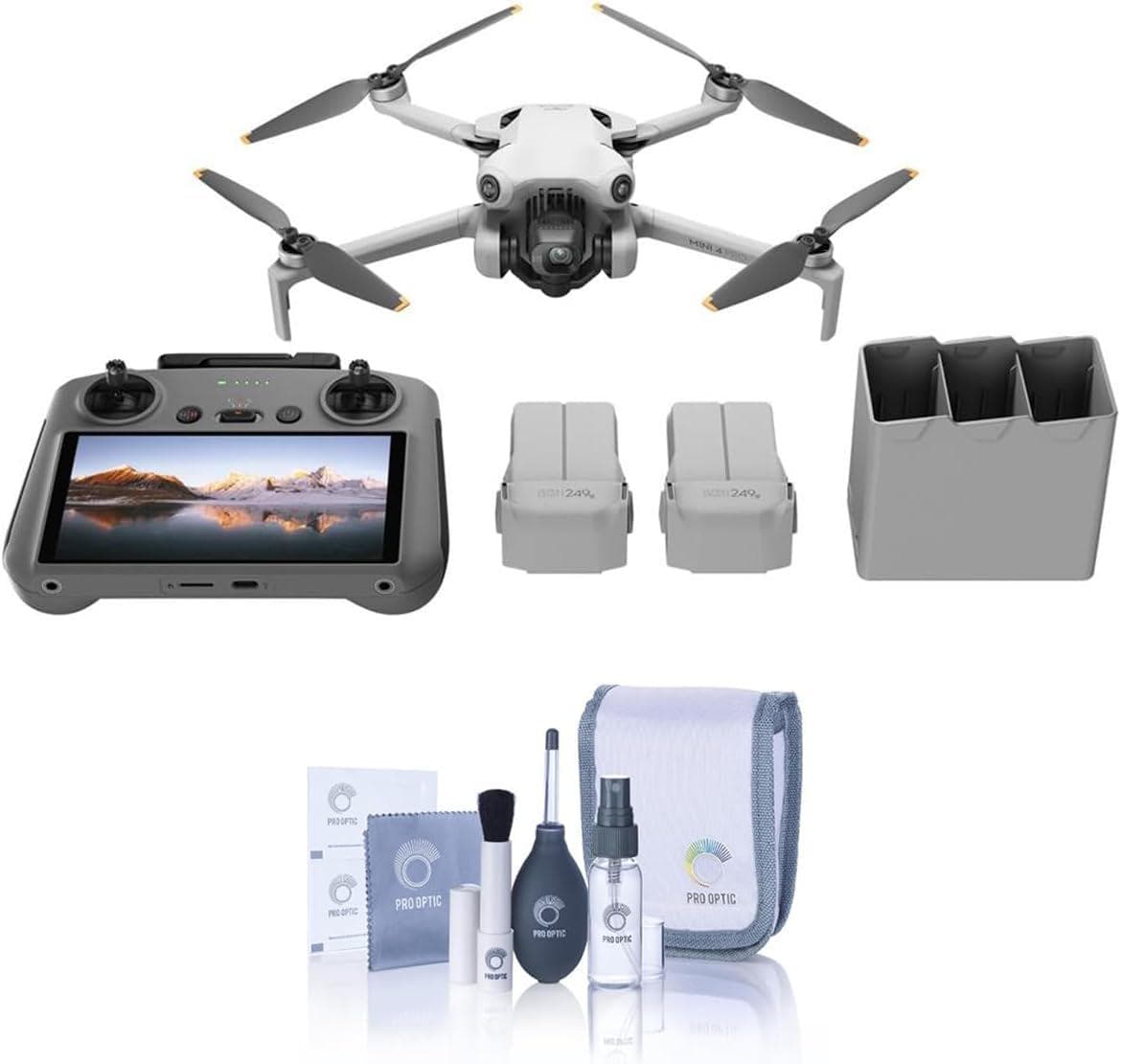 DJI Mini 4 Pro Fly More Combo with RC 2 (Screen Remote): Folding Mini-Drone, 4K HDR Camera