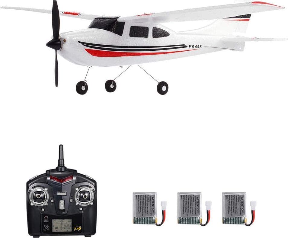 GoolRC WLtoys F949S Airplane, 2.4Ghz 3CH Plane with Gyroscope, EPP Remote Control Easy Fly Aircraft 3 Batteries for Beginners Kids and Adults