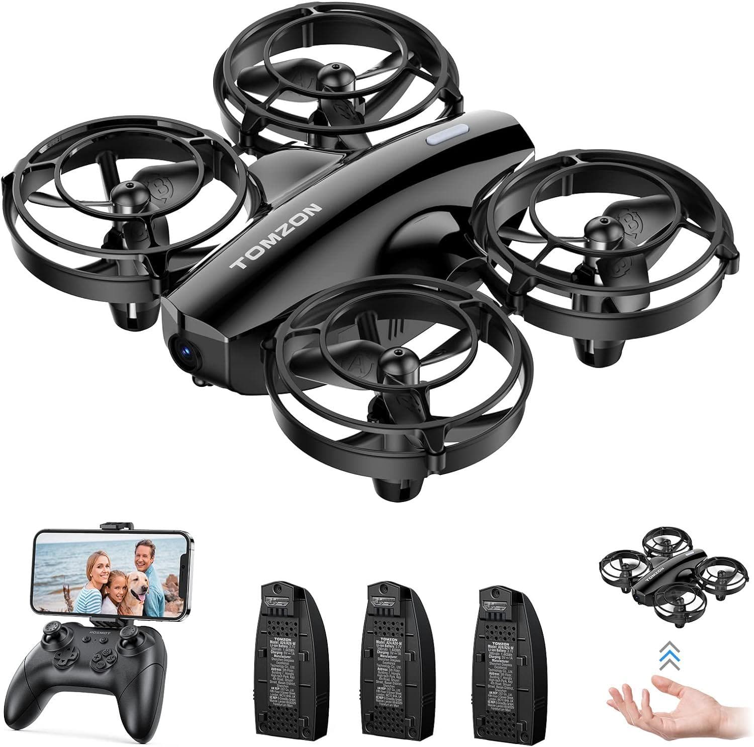 TOMZON A24W Mini Drone with Camera: 1080P FPV, Battle Mode – Perfect for Kids, Includes 3 Batteries