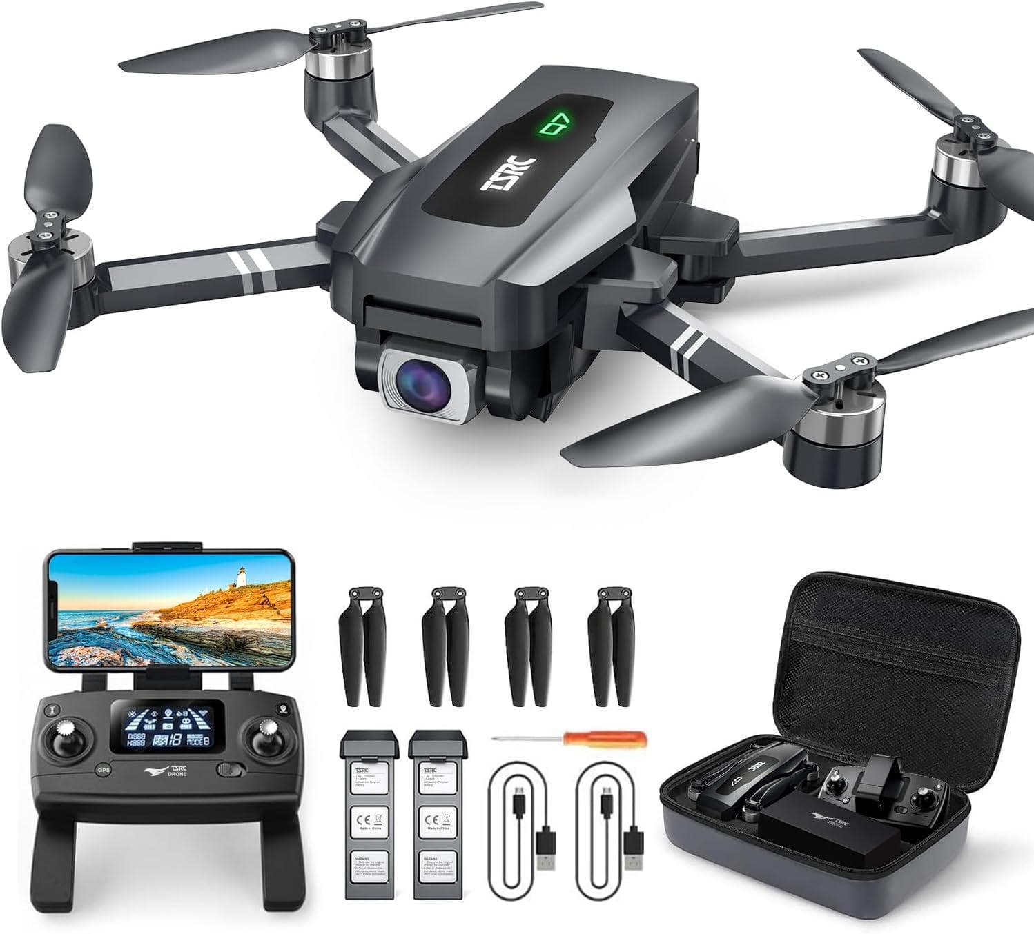TSRC Q7 Foldable GPS Drone: 4K Camera, Brushless Motor, Smart Features – 60 Min Flight